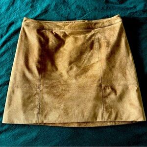 Light tan suede skirt